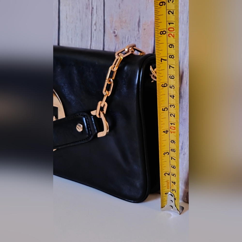 TORY BURCH Black Leather Shoulder/Clutch Bag EUC - Picture 7 of 16